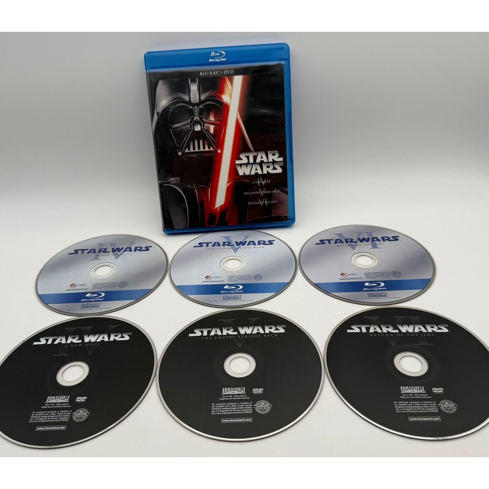 Star Wars Original Trilogy Blu-ray DVD 6-Disc Set A New Hope Empire Jedi N032